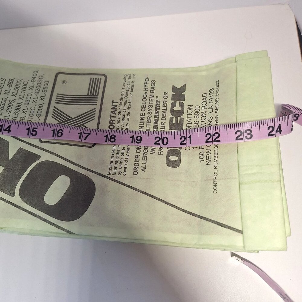 Oreck XL Vacuum Celoc Hypo-Allergenic 16 Disposable Filter Bags With Germastat - Picture 7 of 8